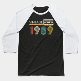 Vintage 1989 Limited Edition Cassette 35th Birthday Baseball T-Shirt